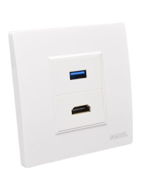 HDMI高清线带3.0USB数据插座面板