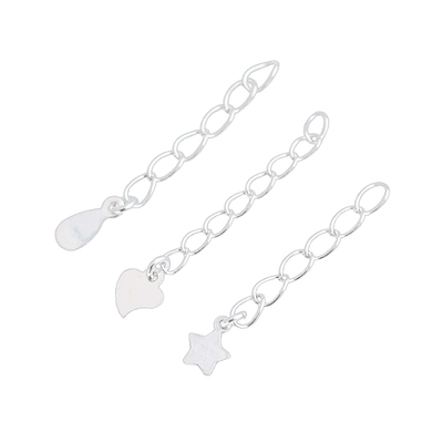 五角星水滴爱心延长链S925纯银