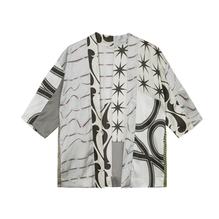 JNBY/江南布衣折扣春夏夹克宽松印花H型通勤上衣七分袖外套