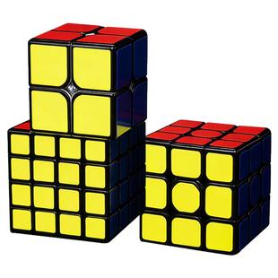 三阶魔方二阶3正品4阶小学生2比赛专用黑底入门级儿童益智玩具
