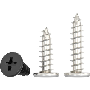 CA铁镀镍/黑色扁平头十字自攻螺丝钉大扁薄头子平头尖尾木自攻丝