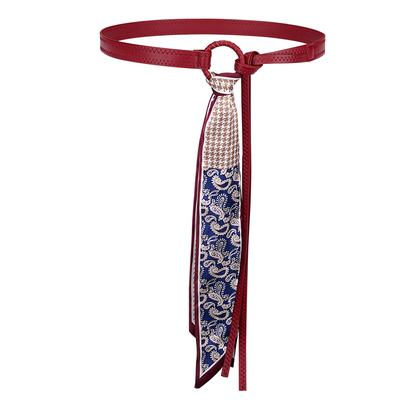 咖啡色丝巾腰带女款波西米亚配饰