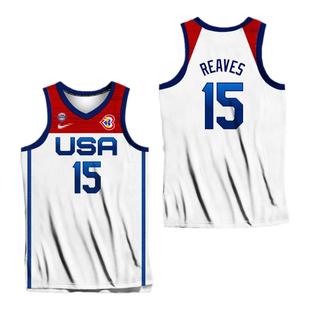 定制2023世界杯美国男篮国家队里弗斯爱德华兹哈利伯顿布伦森球衣