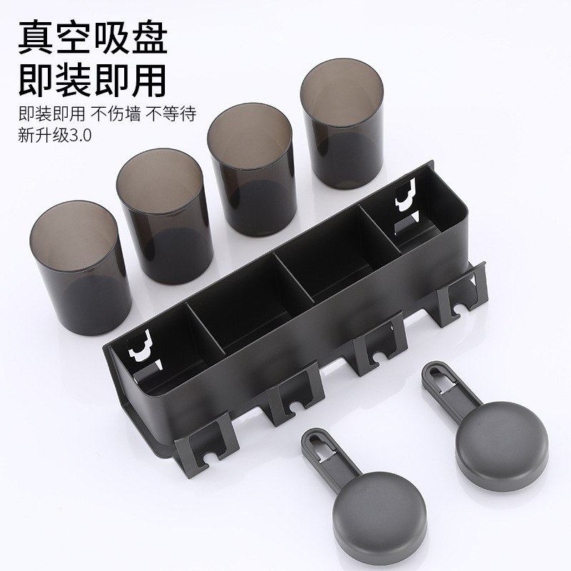 浴室防锈牙刷杯收纳架吸盘不真空置物架免Titiok卫浴掉落吸附打孔