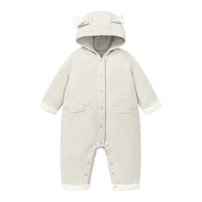 迷你巴拉巴拉婴儿衣服男女宝宝内里加绒棉服连体衣连帽爬服秋冬季