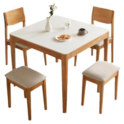 林氏家居原木风实木脚餐桌圆桌子