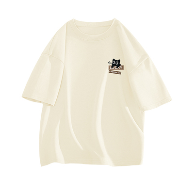 真维斯纯棉短袖t恤男潮流印花半袖男款体恤青少年运动上衣男士L