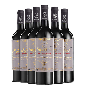 梦陇优选佳酿2016法国波尔多原瓶进口干红葡萄酒红酒750ml箱装6支