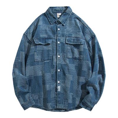 BOYUE帛跃不规则牛仔衬衫长袖