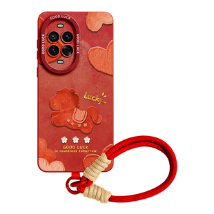 爱心马适用华为nova15手机壳nova15pro保护套nova15ultra新款14硅胶13年pro全包ultra腕12带11挂绳nova女红色