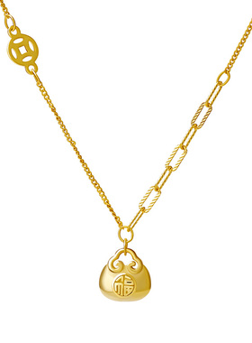 宫里上新纯银小福锁项链