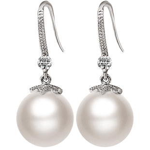 银针耳环银针耳饰女耳钉2025新款爆款大珍珠耳坠轻奢高级