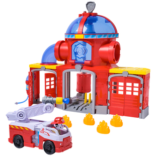 汪汪队立大功新款毛毛阿奇消防救援车队声光总部塔弹射儿童玩具