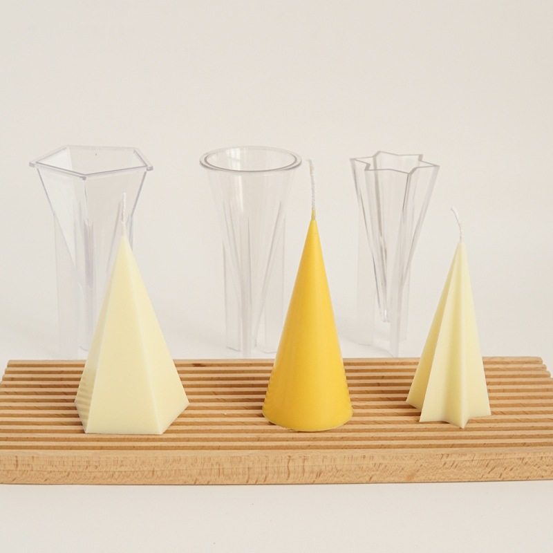 手工蜡烛模具圆锥五角锥边创意锥亚克力六角塑料五锥pc星