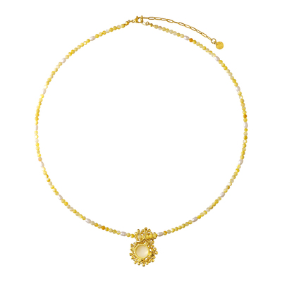 THEOGONY繁花镶嵌白贝串珠长链