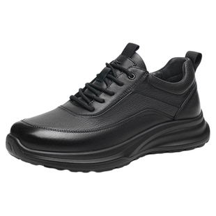 红蜻蜓休闲皮鞋2025秋冬新款男士加绒棉鞋男鞋厚底运动鞋爸爸鞋子