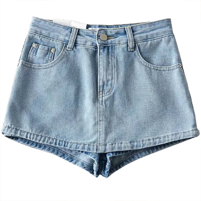 短裙a字欧美风a型牛仔短裙修身