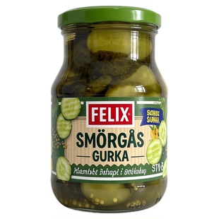Felix菲力斯瑞典进口美式汉堡腌黄瓜瓶装下饭菜Pickled cucumbers