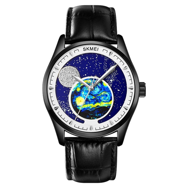 时刻美油画星空系列商务简约手表