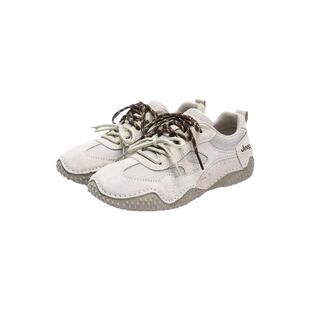 Jeep休闲百搭平底鞋女新款通勤女鞋轻便舒适运动鞋软底复古德训鞋