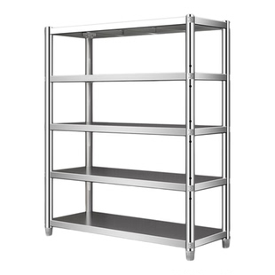 五层不锈钢置物架厨房置物架家用微波炉烤箱架收纳架落地置物架子