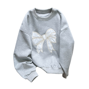 胖mm刺绣小个子圆领大码宽松高级感山东即墨卫衣女秋冬季加绒加厚