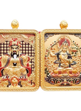 五爷铜鎏金山西五台五爷双面唐卡