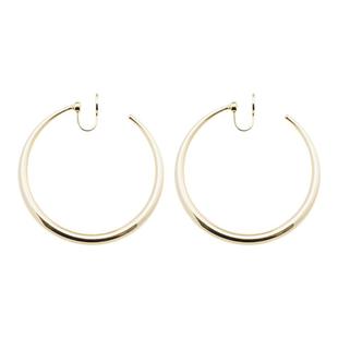 ZTX 欧美夸张素圈耳夹无耳洞女新款大耳圈耳饰蚊香盘金色圆圈耳环