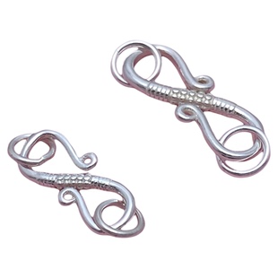 925纯银双开口S扣八字扣diy手工制作珍珠项链扣收尾连接扣银扣子