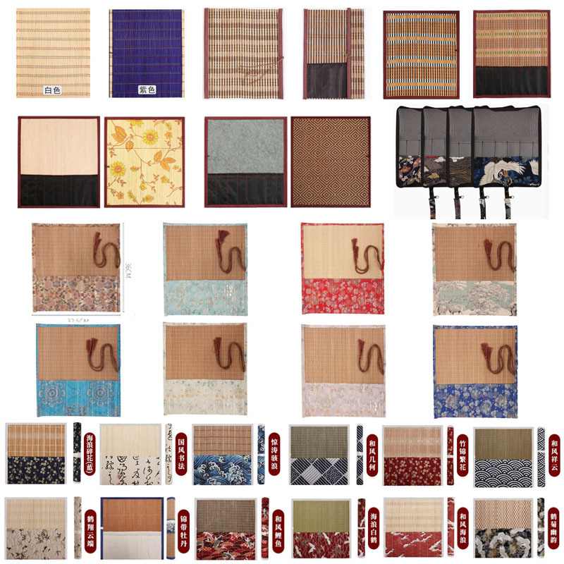 厂家批发笔帘卷笔袋笔帘帆布全帘带口袋用包围袋毛笔批发毛笔学生