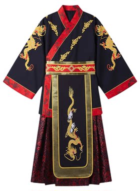 古装汉服男装秦始皇黑龙袍战国袍