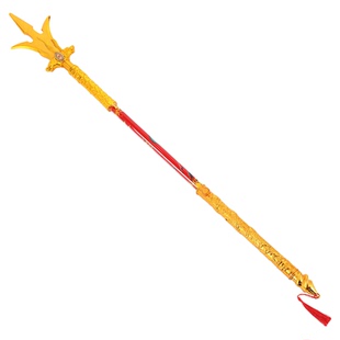 夜市古风猪八戒九齿钉耙儿童玩具可以伸缩发光兵器自动弹射