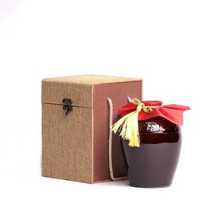 陶瓷酒瓶配件1斤2斤5斤装酒坛木酒盒手拎麻料空锦盒包装礼盒矛型