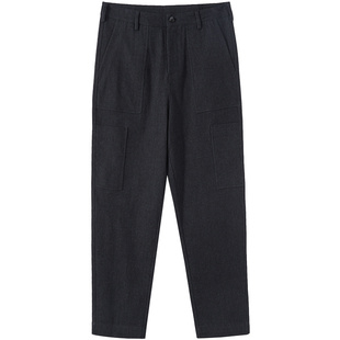 流石男装冬装牛仔裤男士新款秋冬季保暖宽松加厚款休闲直筒长裤子