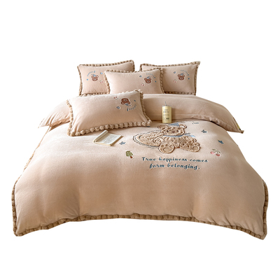 冬天四件套珊瑚绒双面加厚加绒