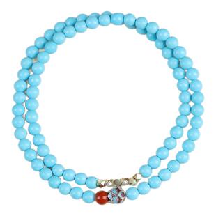 绿松石手串莲花金珠叠戴饰品双圈手串文玩轻奢高级感女款手链好运