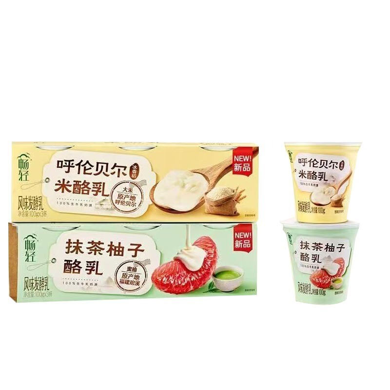 伊利畅轻酸奶抹茶柚子低温酸奶