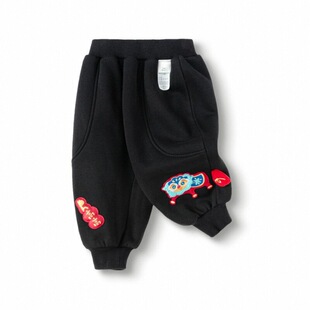 儿童加绒裤子男童女童2025新款秋冬装宝宝休闲裤小童长裤拜年新潮