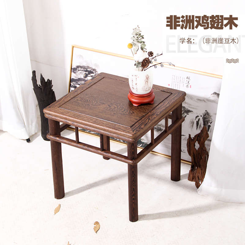 红木鸡翅木方桌茶桌儿童餐桌实木茶几桌沙发边桌中式小方桌榫卯桌