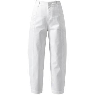 白色裤子女夏季薄款冰丝哈伦裤夏新款宽松休闲裤九分萝卜裤老爹裤