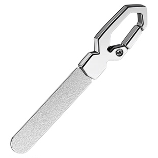 新款指甲锉不锈钢金刚砂锉刀美甲打磨锉条创意带钥匙扣便携磨甲器