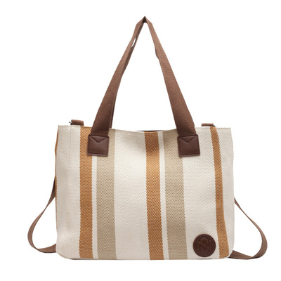 大容量通勤女帆布托特包2025新款