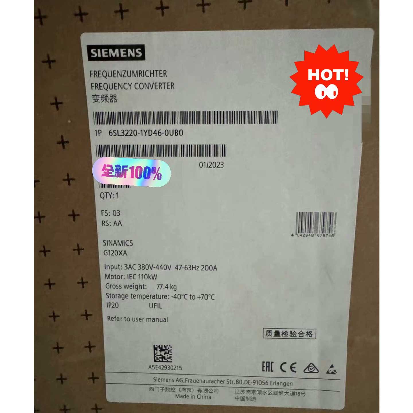 询价-变频器6SL32201YD460UB0