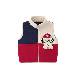 汪汪队新年服红色男童马甲外穿冬款2026新款儿童背心宝宝保暖上衣
