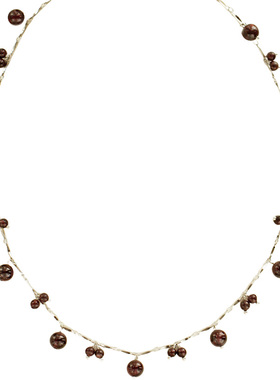 清凉天然石榴石通体925纯银项链