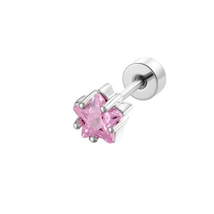 单个细杆0.8mm英文字母耳钉镶锆石螺丝耳环女不锈钢防过敏耳骨钉