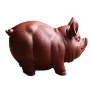 宜兴原矿紫砂茶宠摆件招财福猪名家李建伟纯全手工茶玩精品可养