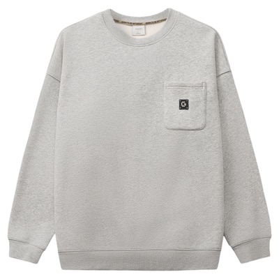 GWIT加绒加厚圆领卫衣男