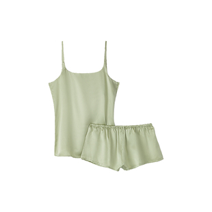 TWOPIECE真丝家居服睡衣女桑蚕丝吊带短裤套装女