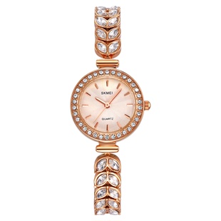 时刻美女士手表轻奢时尚镶钻手链石英表不锈钢珠宝扣女表现货